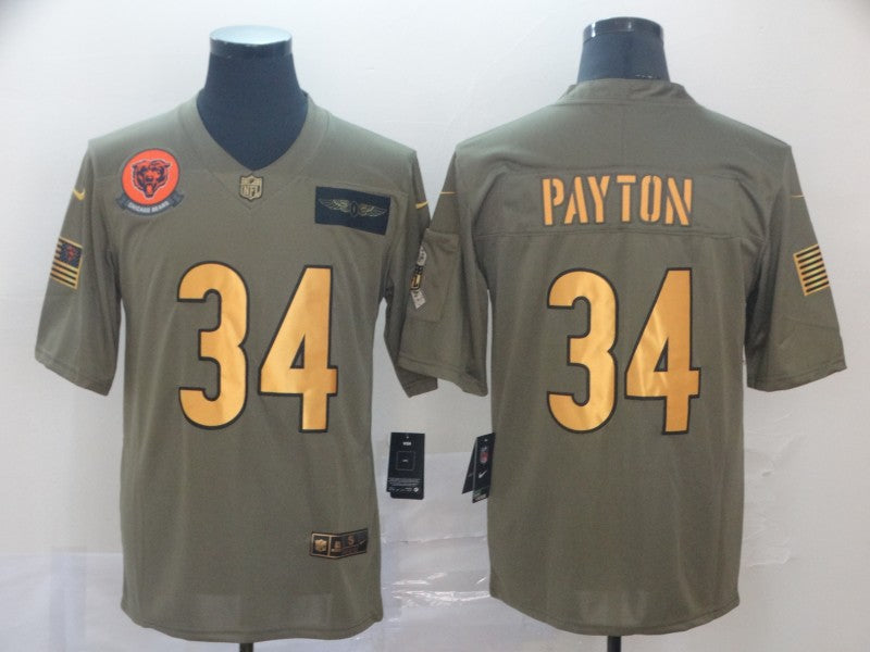 Men's Chicago Bears Walter Payton #34 Brown Game Player Jerseys