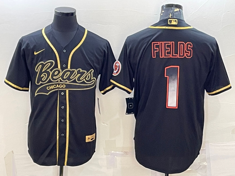 Men's Chicago Bears Justin Fields #1 Black Player Jerseys Joint Edition