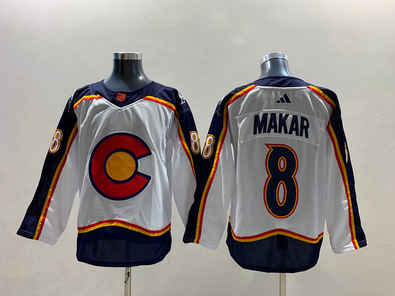 Men's Colorado Avalanche Cale Makar #8 White Breakaway Player Jerseys