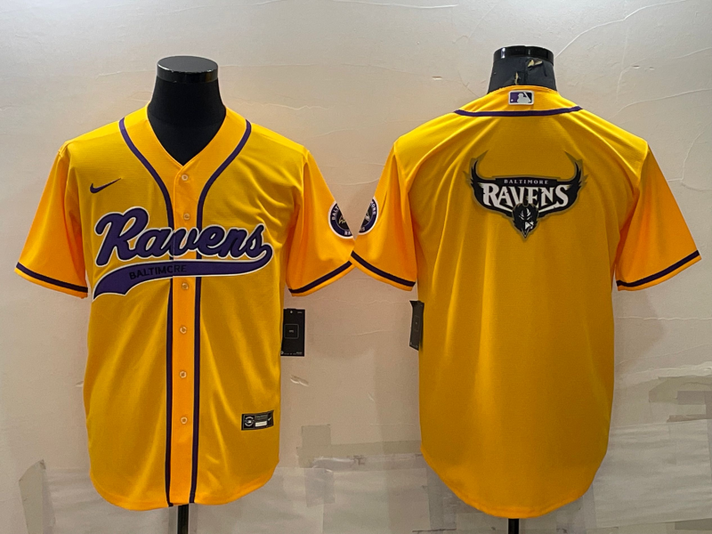 Men's Baltimore Ravens Yellow Game Jerseys