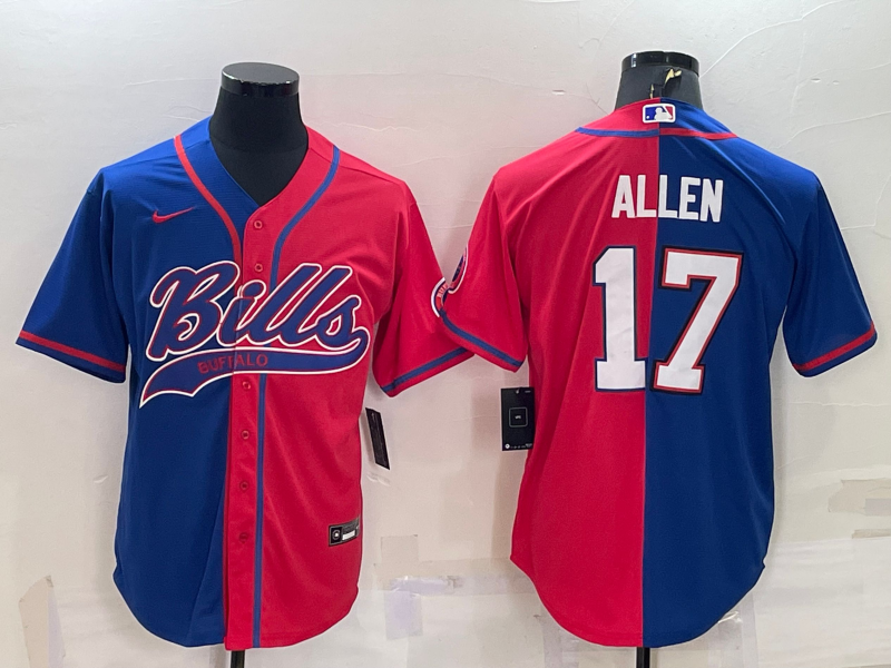 Men's Buffalo Bills Josh Allen #17 Royal/Red Game Jerseys Joint Edition