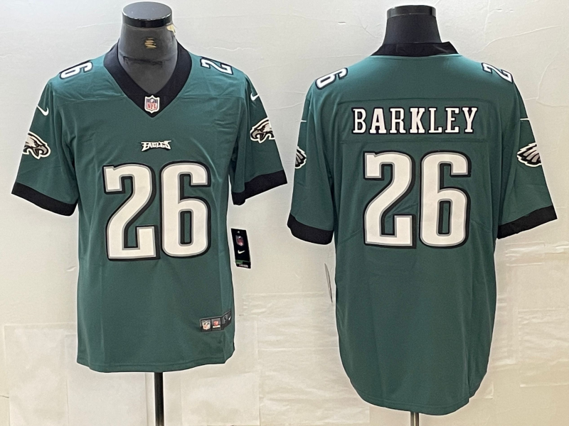 Men's Philadelphia Eagles Saquon Barkley #26 Midnight Green Game Player Jerseys