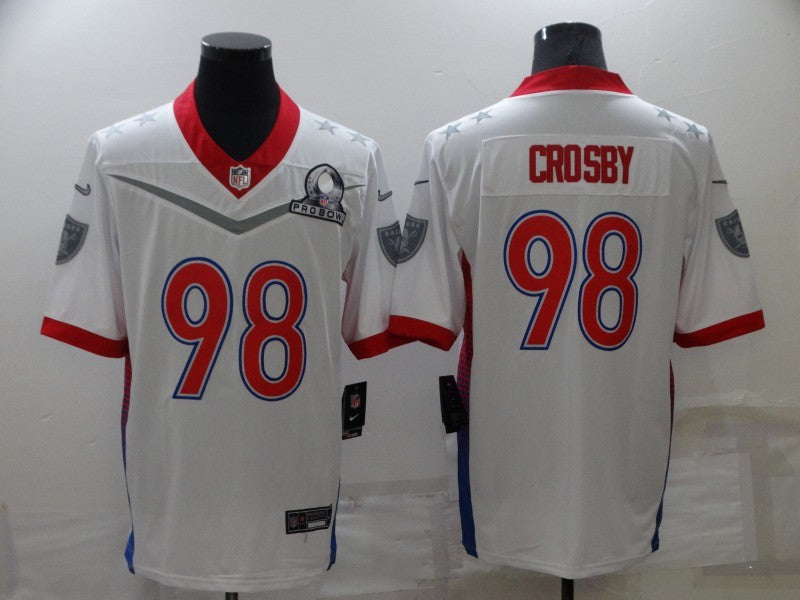Men's Las Vegas Raiders Maxx Crosby #98 White All Star Game Jerseys