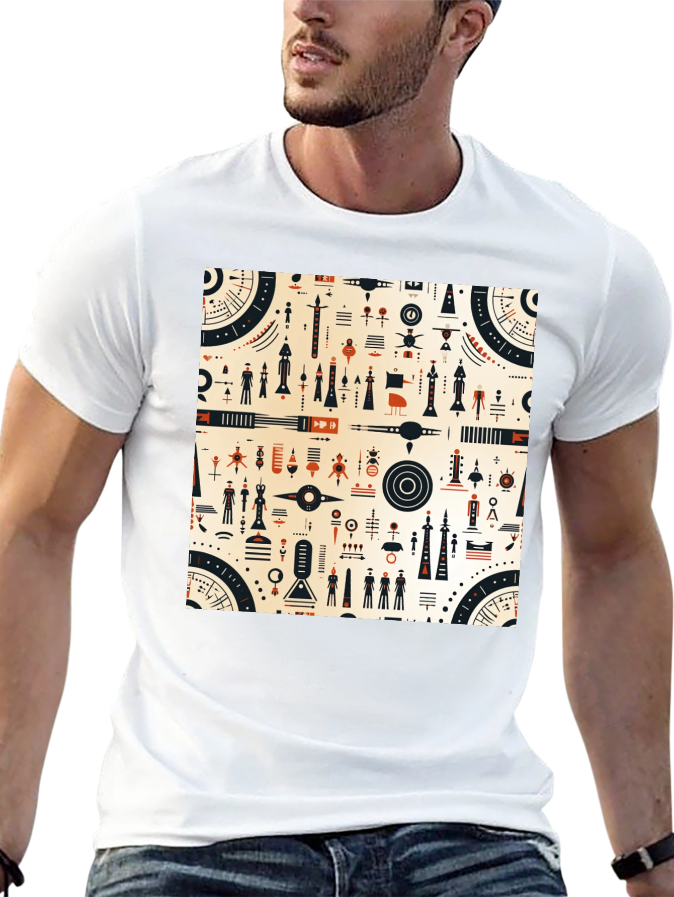 Abstract Graphic Tee - Retro Atomic Style