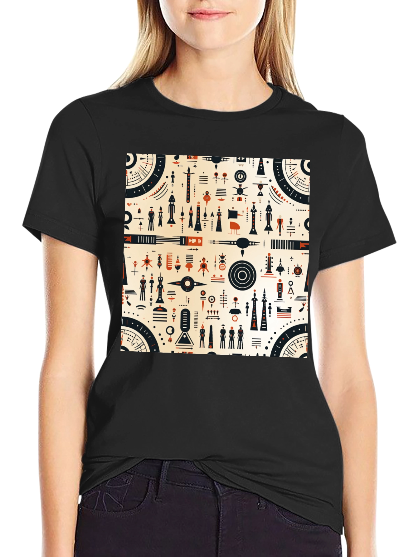 Abstract Graphic Tee - Retro Atomic Style