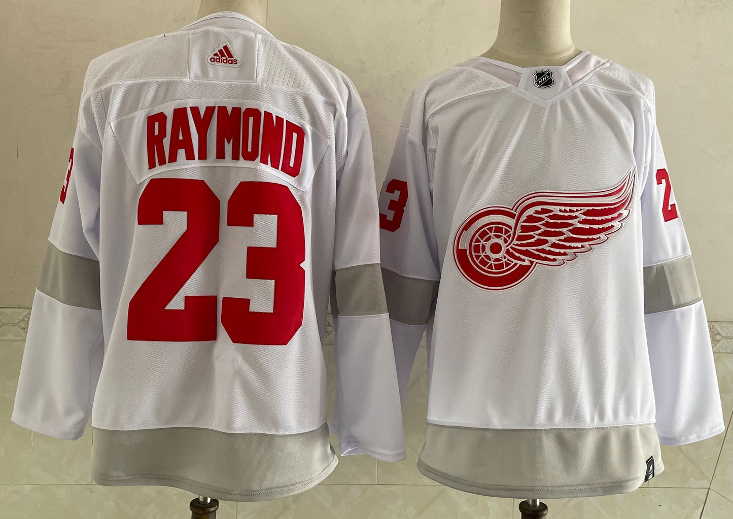 Men's Detroit Red Wings Lucas Raymond #23 White Breakaway Player Jerseys