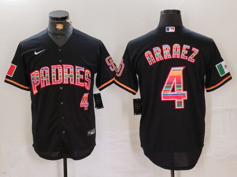 Men's San Diego Padres Luis Arraez #4 Black Player Game Jerseys