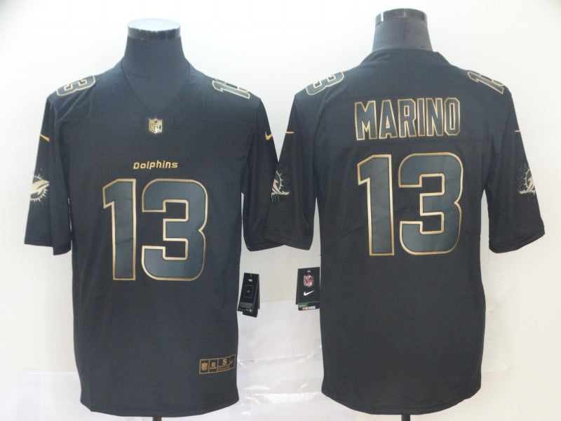 Men's Miami Dolphins Dan Marino #13 Black Authentic Game Jerseys