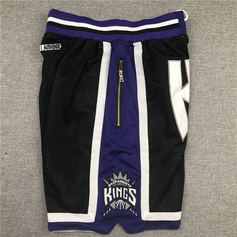 Men's Sacramento Kings 1998-99 Black Hardwood Classics Basketball Shorts1