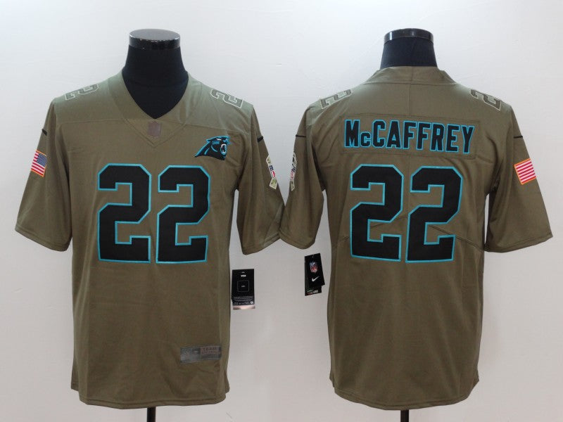 Men's Carolina Panthers Christian McCaffrey #22 Brown Authentic Game Jerseys