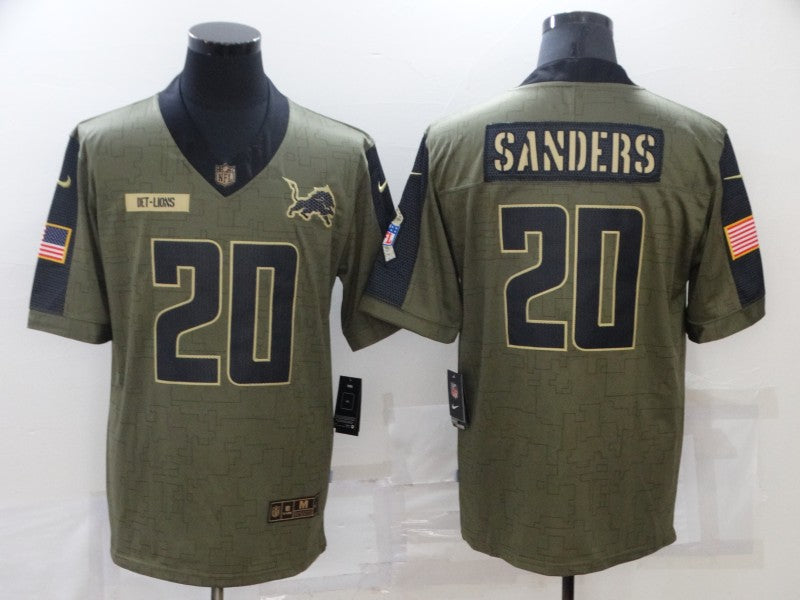 Men's Detroit Lions Barry Sanders #20 Brown Game Jerseys