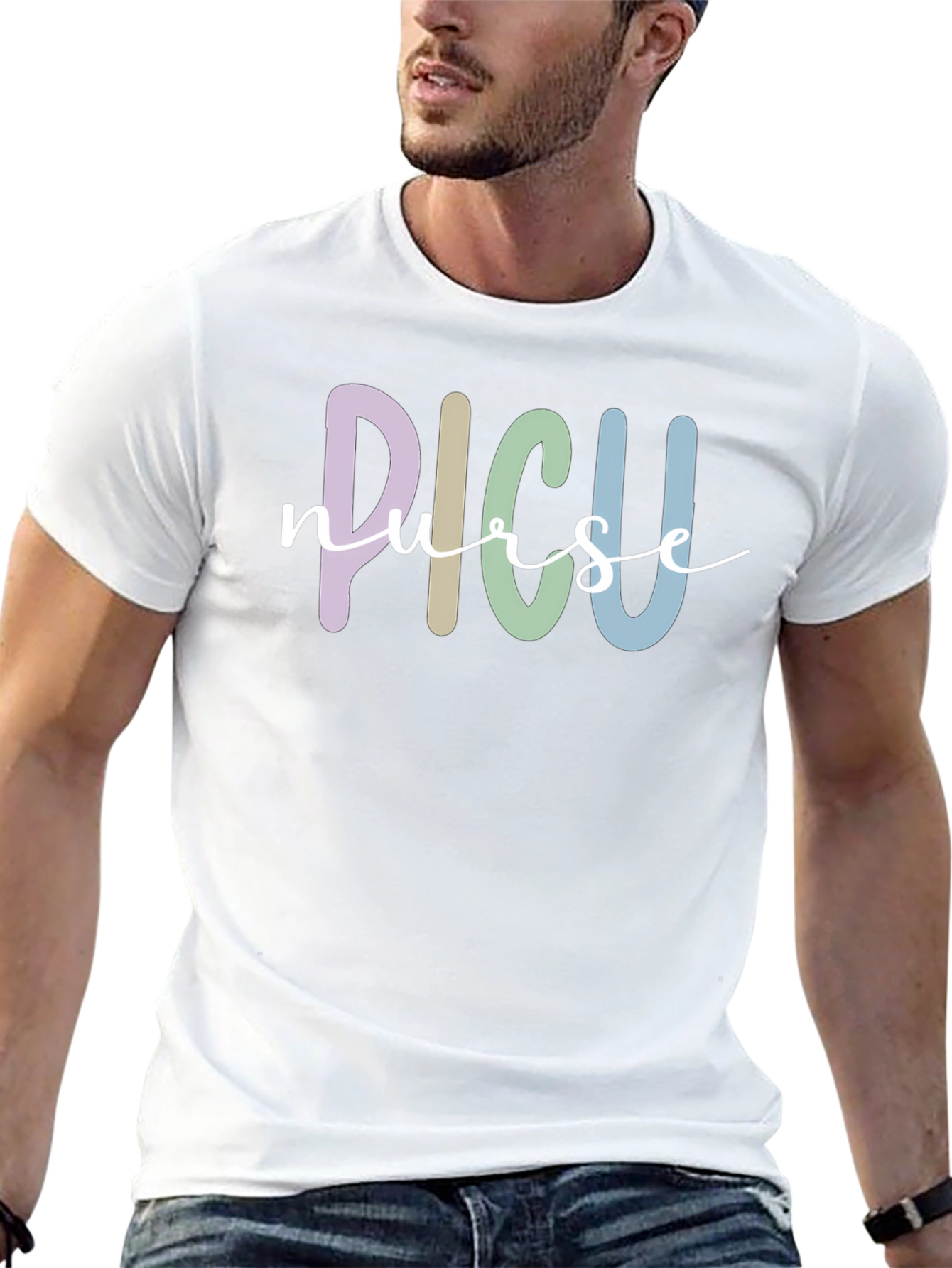 PICU Nurse T-Shirt - Black Cotton Blend