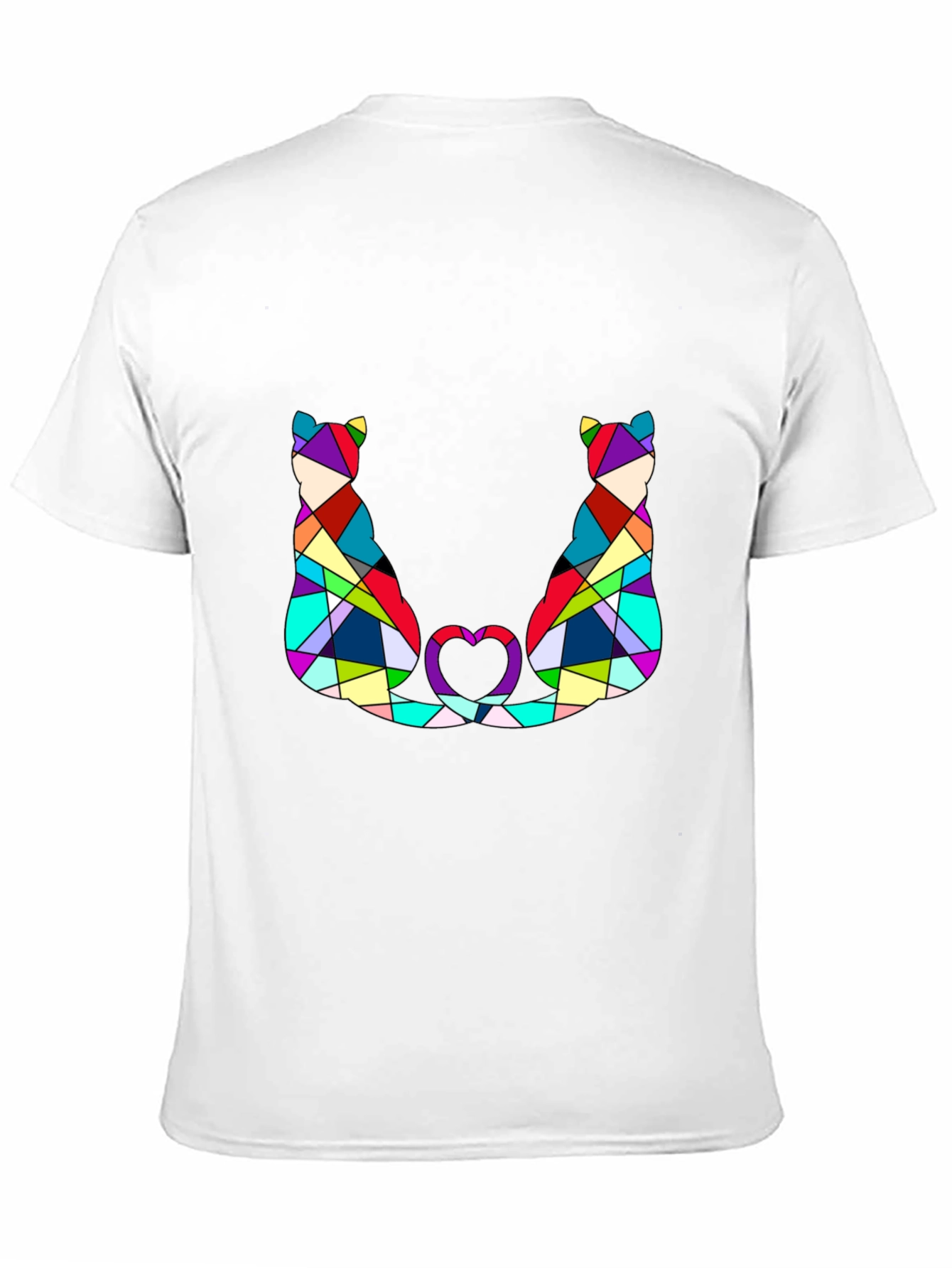 Abstract Cat Lover T-Shirt - Modern Geometric Design