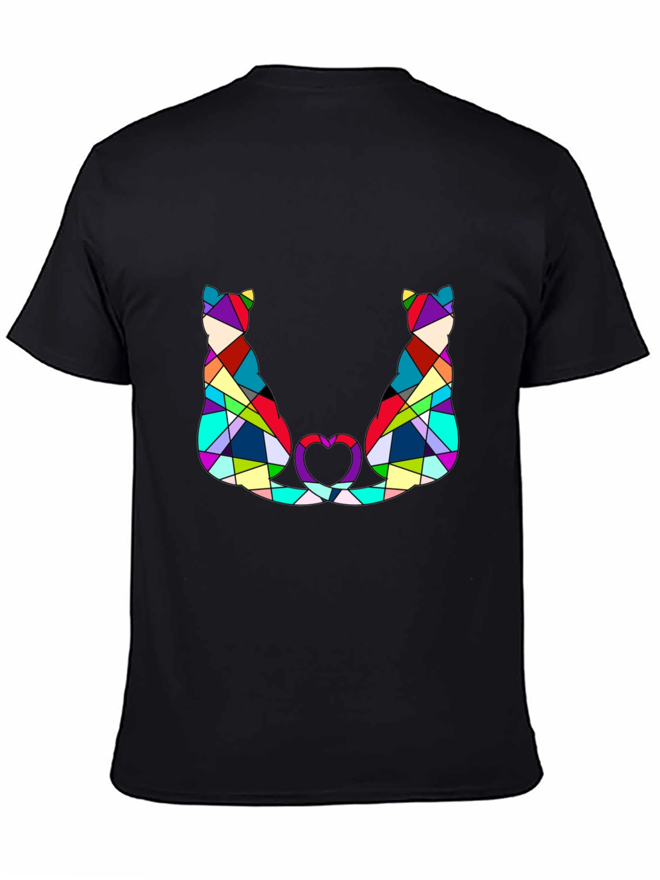 Abstract Cat Lover T-Shirt - Modern Geometric Design