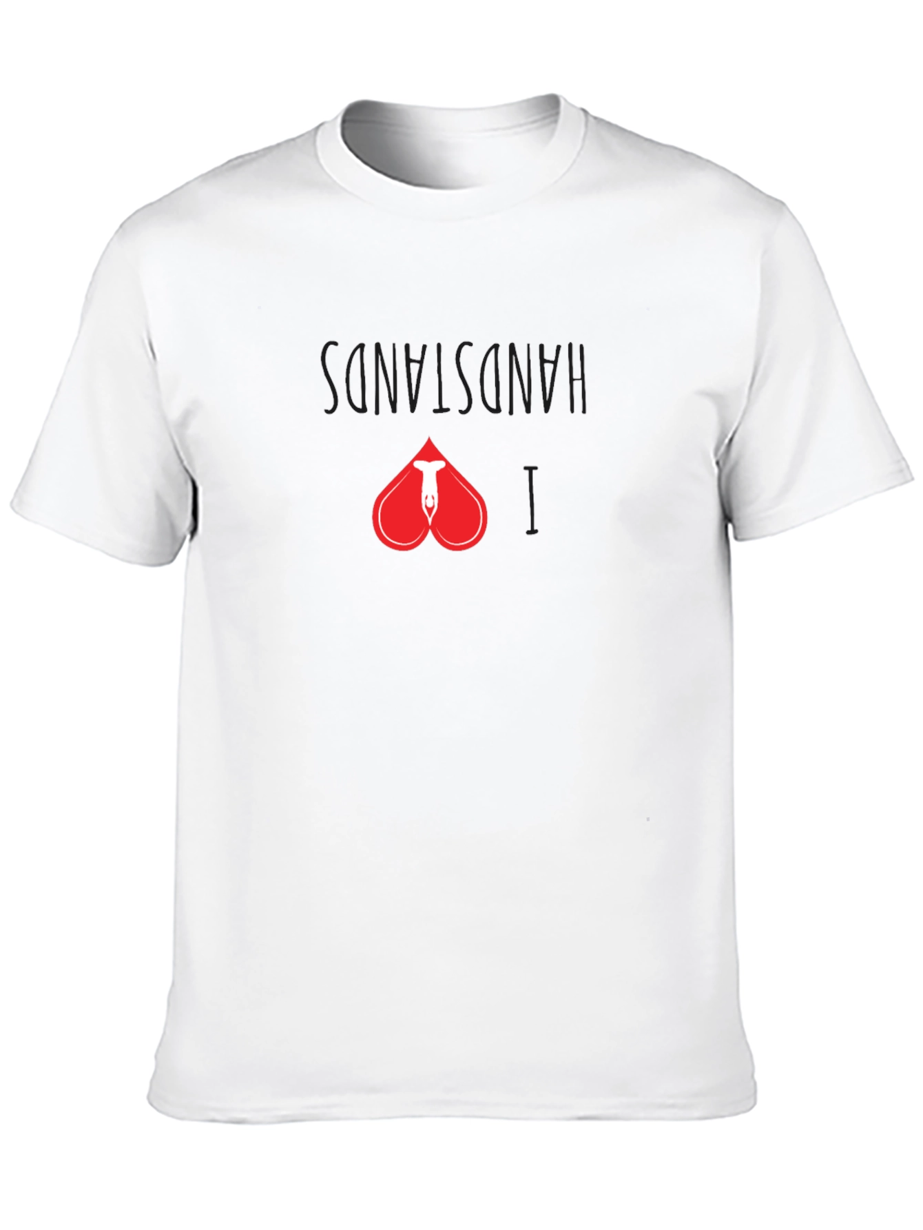 Handstand Heart Graphic Tee - Black Cotton Shirt