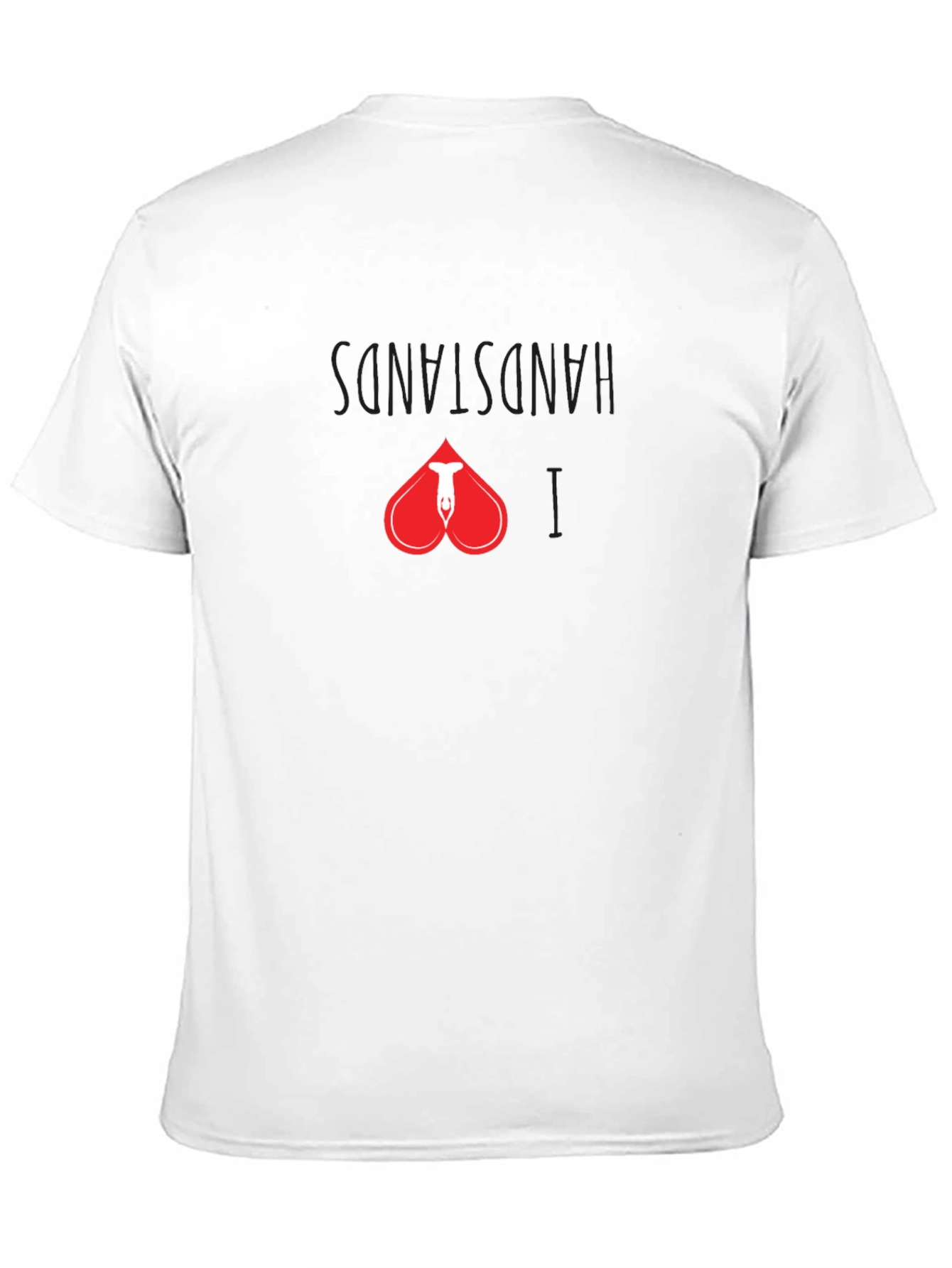 Handstand Heart Graphic Tee - Black Cotton Shirt