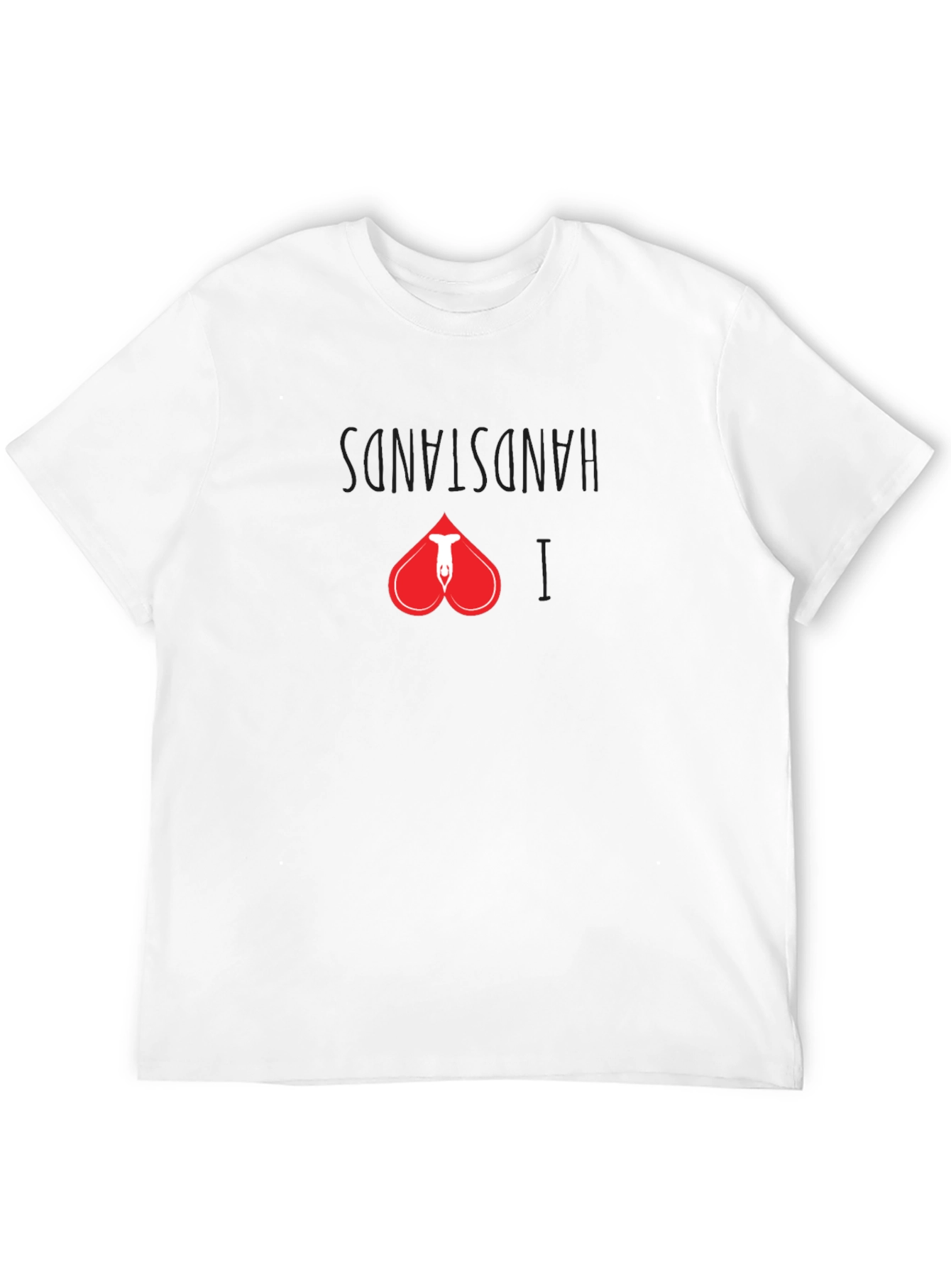Handstand Heart Graphic Tee - Black Cotton Shirt