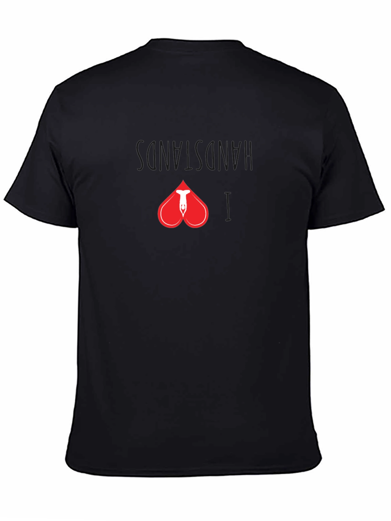 Handstand Heart Graphic Tee - Black Cotton Shirt