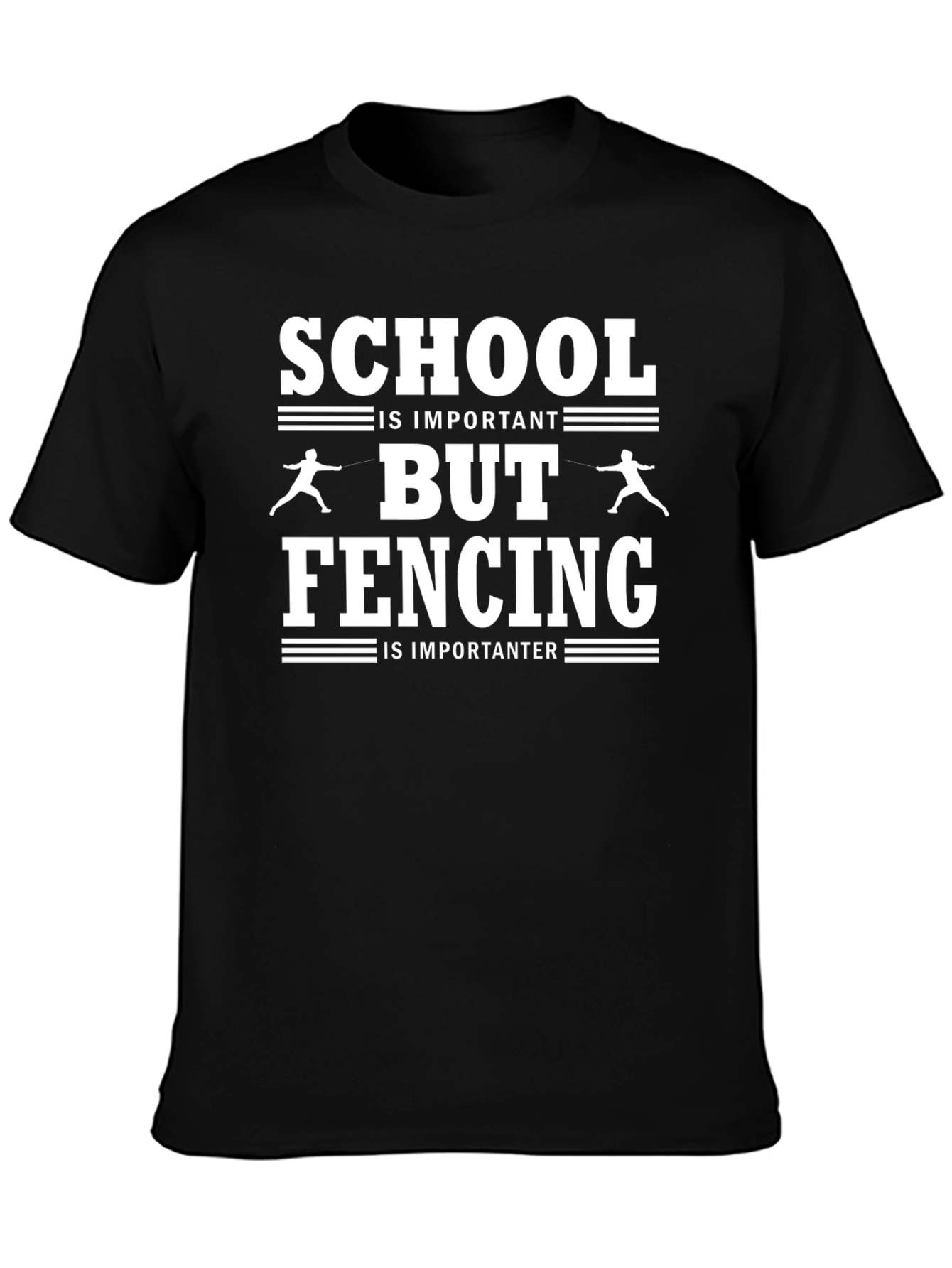 School vs. Fencing T-Shirt - Funny Athlete Tee