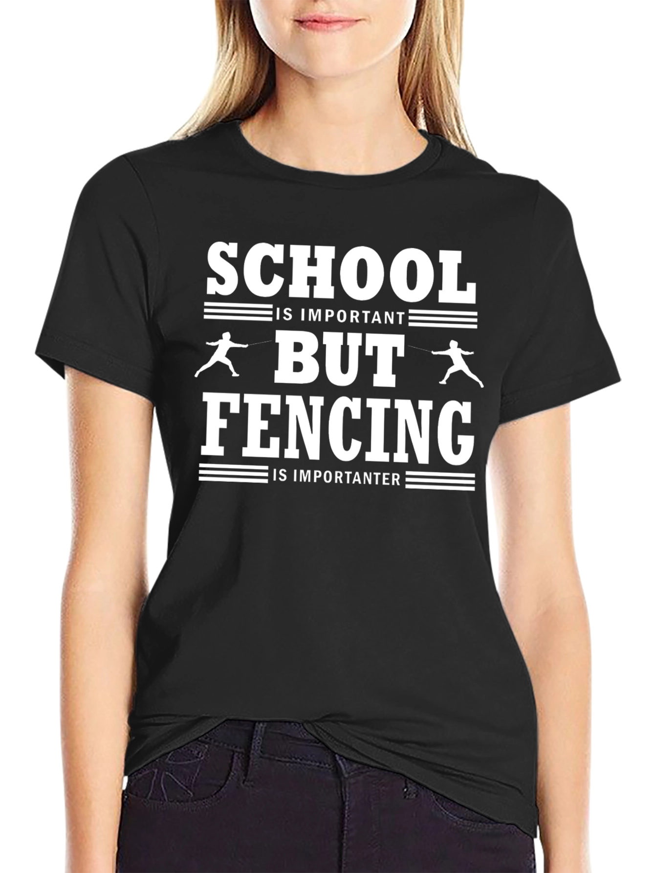School vs. Fencing T-Shirt - Funny Athlete Tee