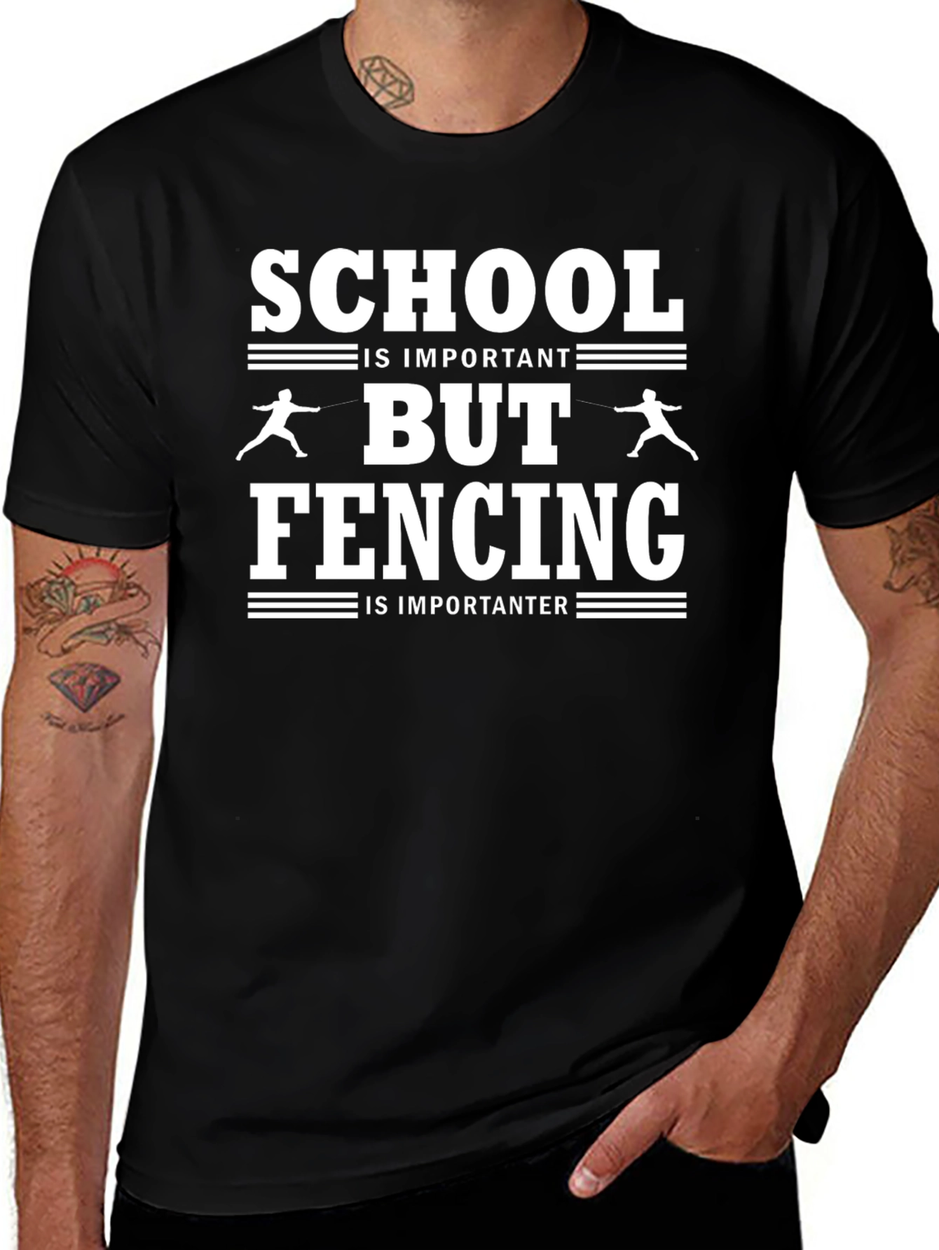School vs. Fencing T-Shirt - Funny Athlete Tee
