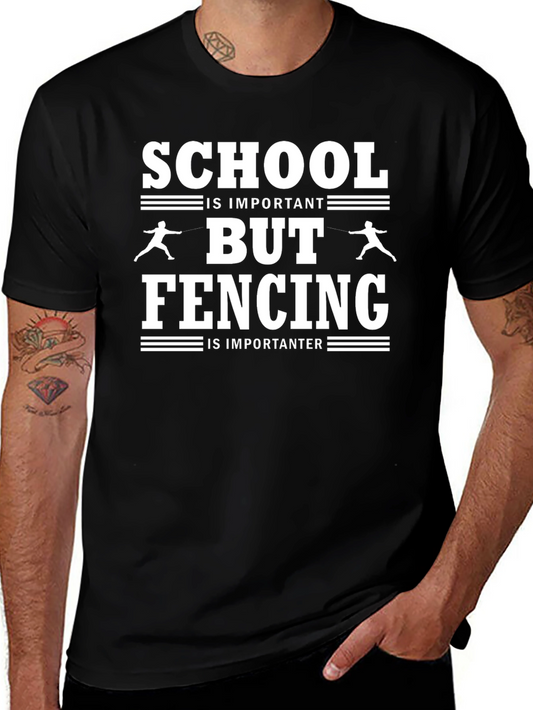 School vs. Fencing T-Shirt - Funny Athlete Tee