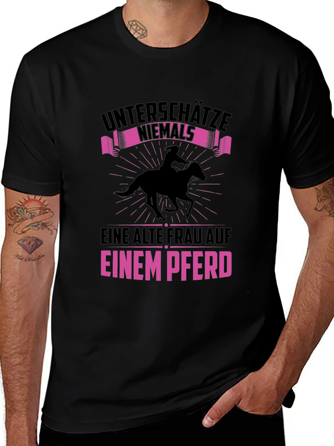 Never Underestimate Old Woman on Horse T-Shirt