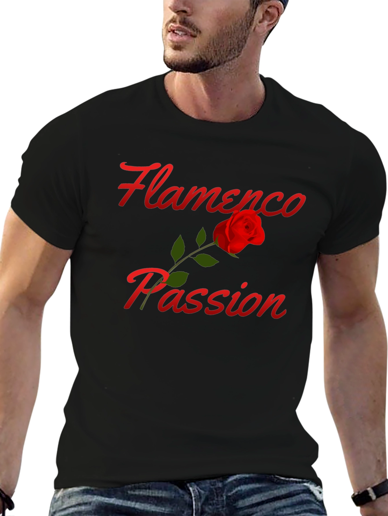Flamenco Passion Rose T-Shirt - Stylish Graphic Tee