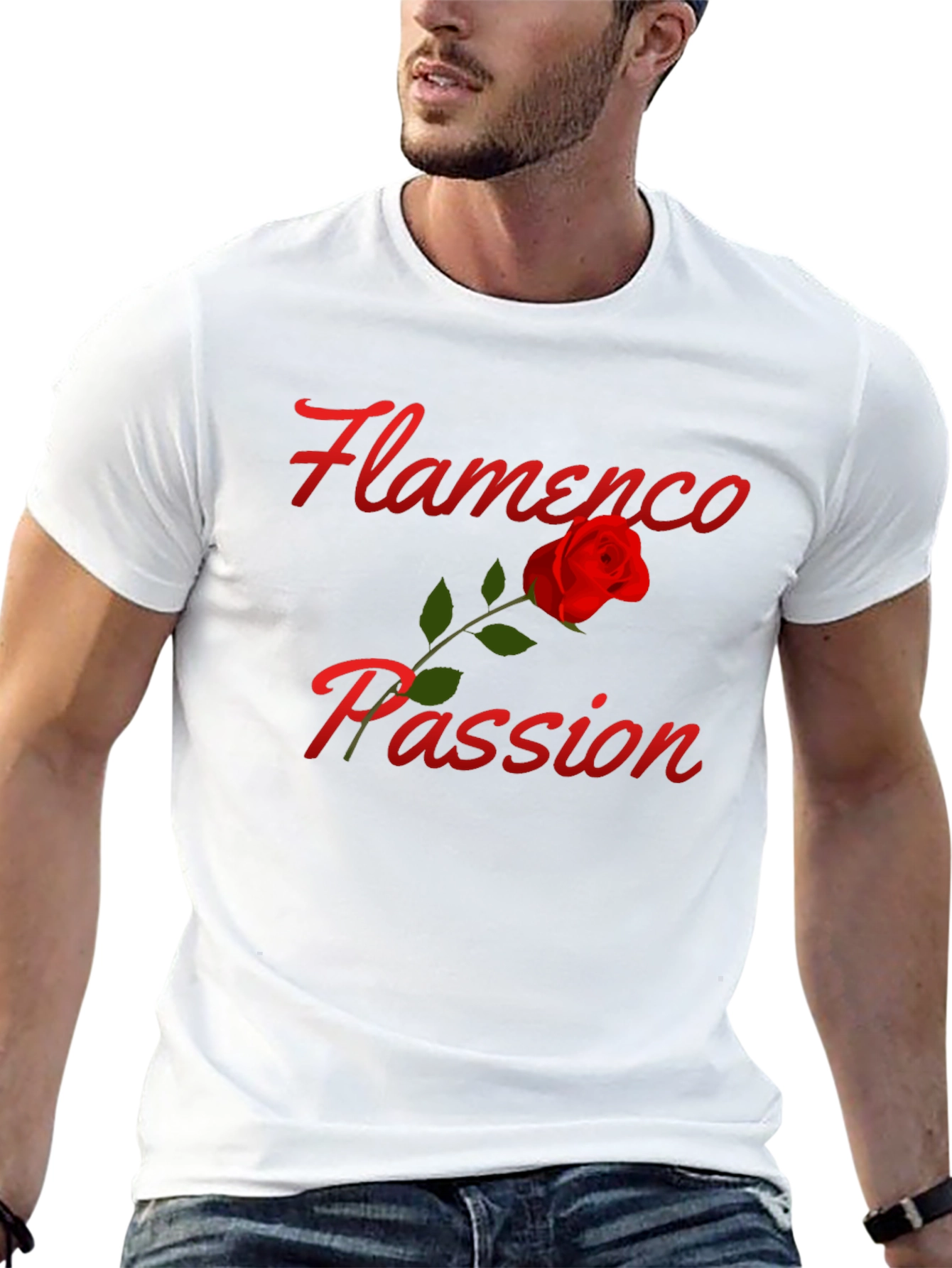 Flamenco Passion Rose T-Shirt - Stylish Graphic Tee