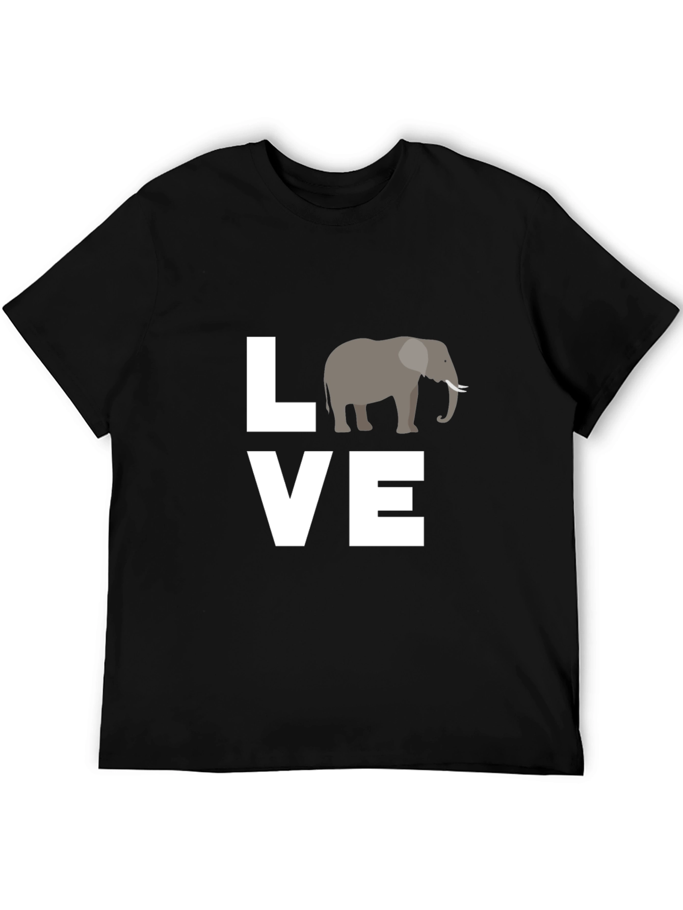 Love Elephants Black Graphic Tee