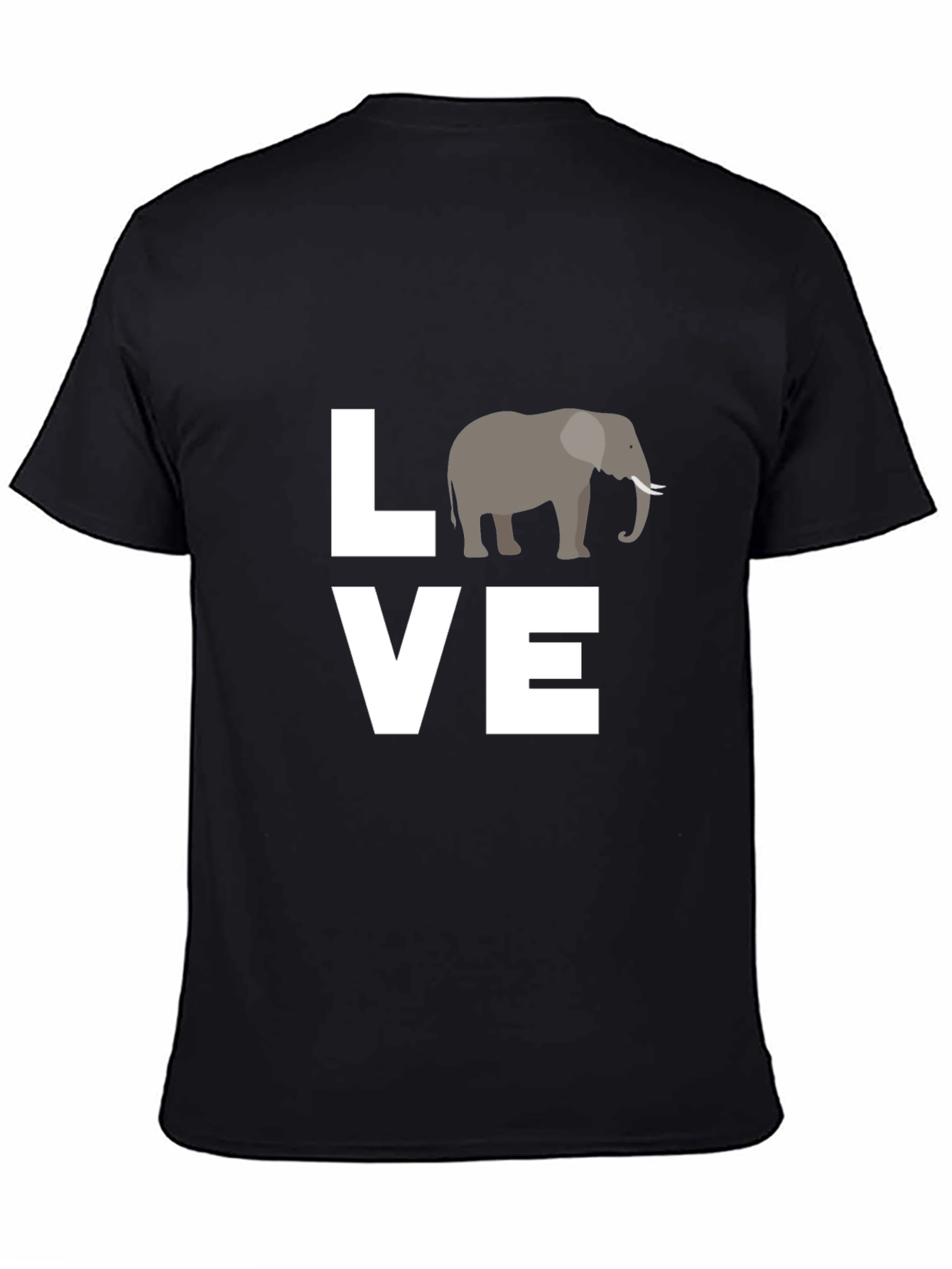 Love Elephants Black Graphic Tee