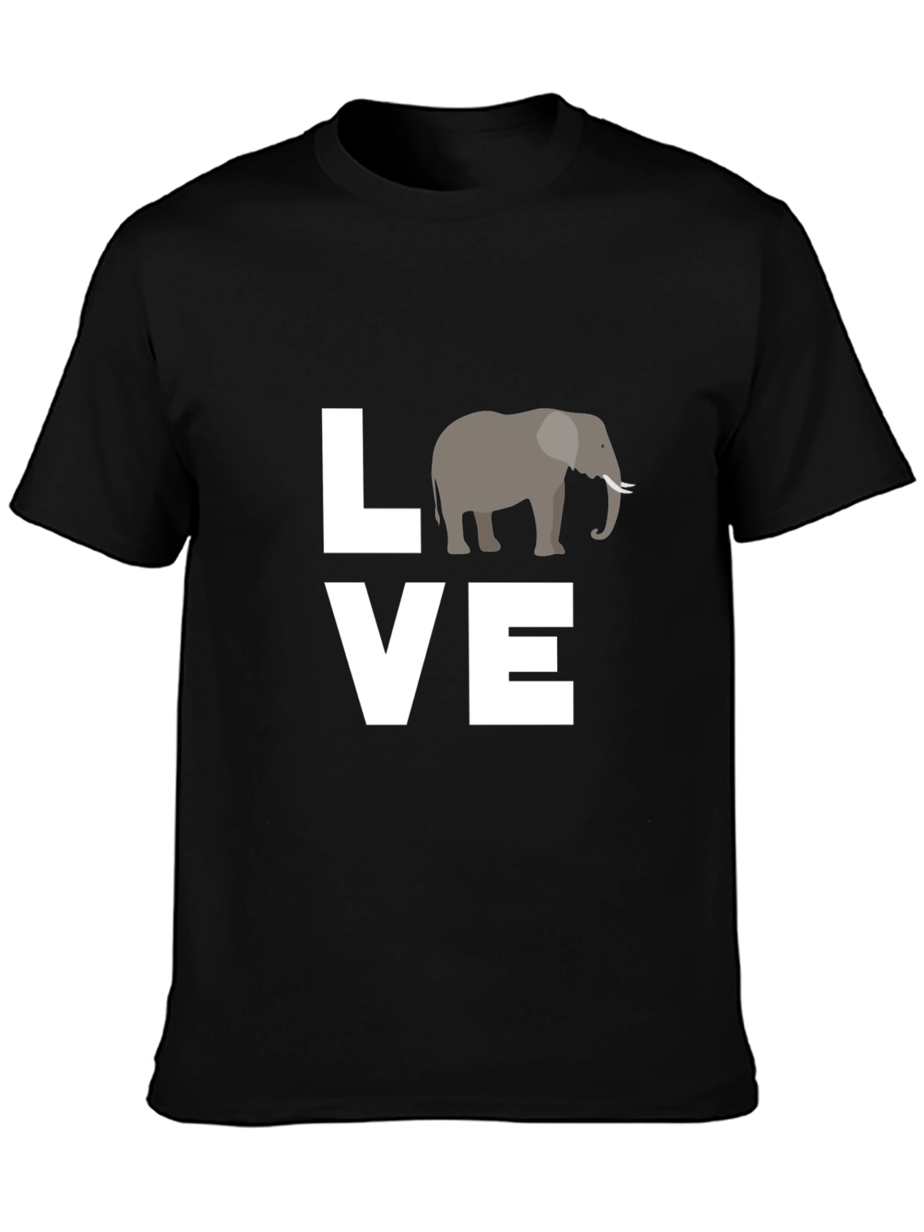 Love Elephants Black Graphic Tee