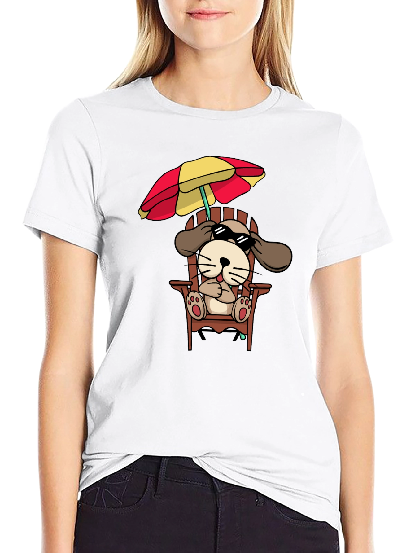 Cool Dog in Chair Graphic T-Shirt