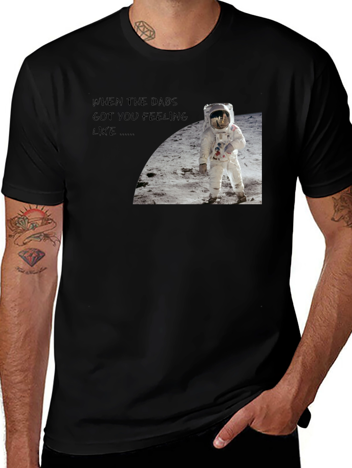 Dabs Got You Feeling Like Astronaut Black T-Shirt