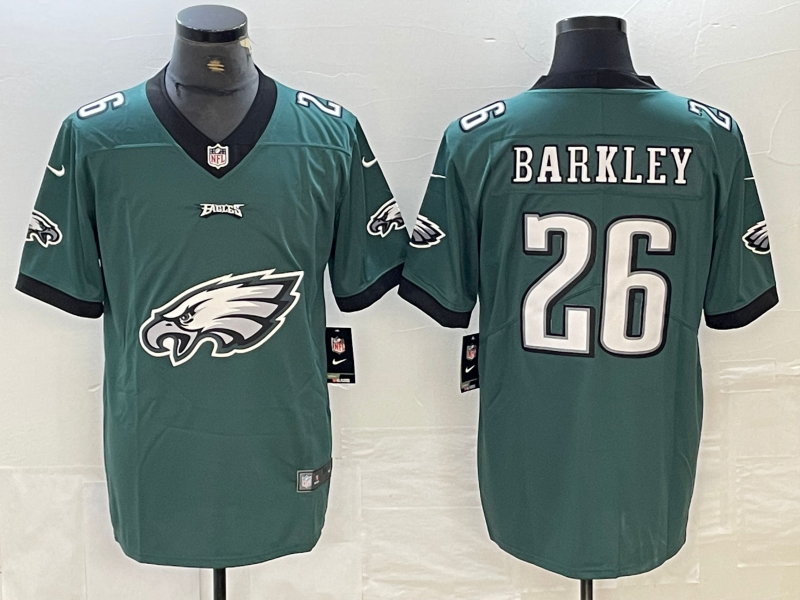 Men's Philadelphia Eagles Saquon Barkley #26 Midnight Green Game Jerseys