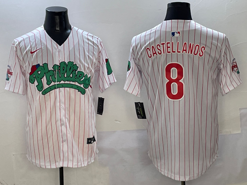 Men's Philadelphia Phillies Nick Castellanos #8 White Player Jerseys