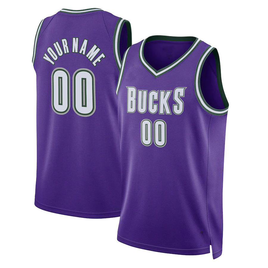 Men's Milwaukee Bucks Purple 2022/23 Custom Swingman Jerseys - Classic Edition