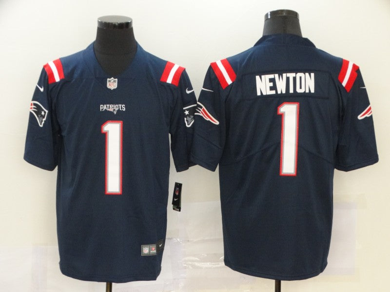Men's New England Patriots Cam Newton #1 Navy Game Player Jerseys