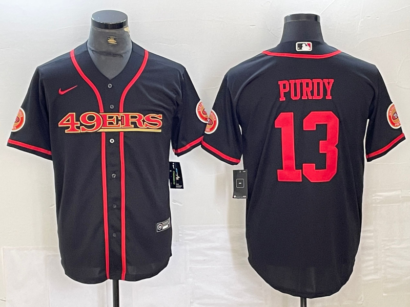 Men's San Francisco 49ers Brock Purdy #13 Black Joint Edition Player Jerseys