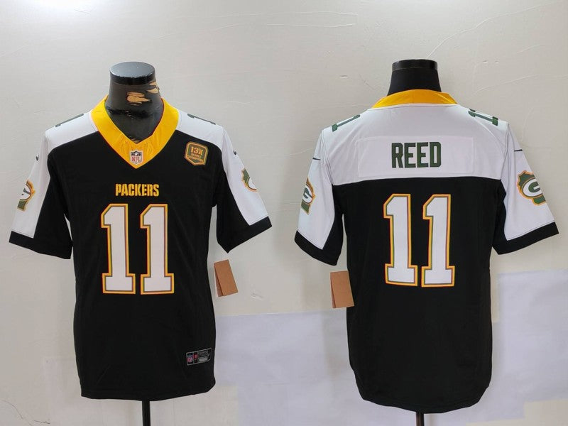 Men's Green Bay Packers Jayden Reed #11 Black Game Jerseys