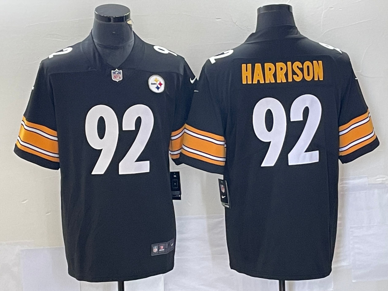 Men's Pittsburgh Steelers James Harrison #92 Black Retired Game Jerseys