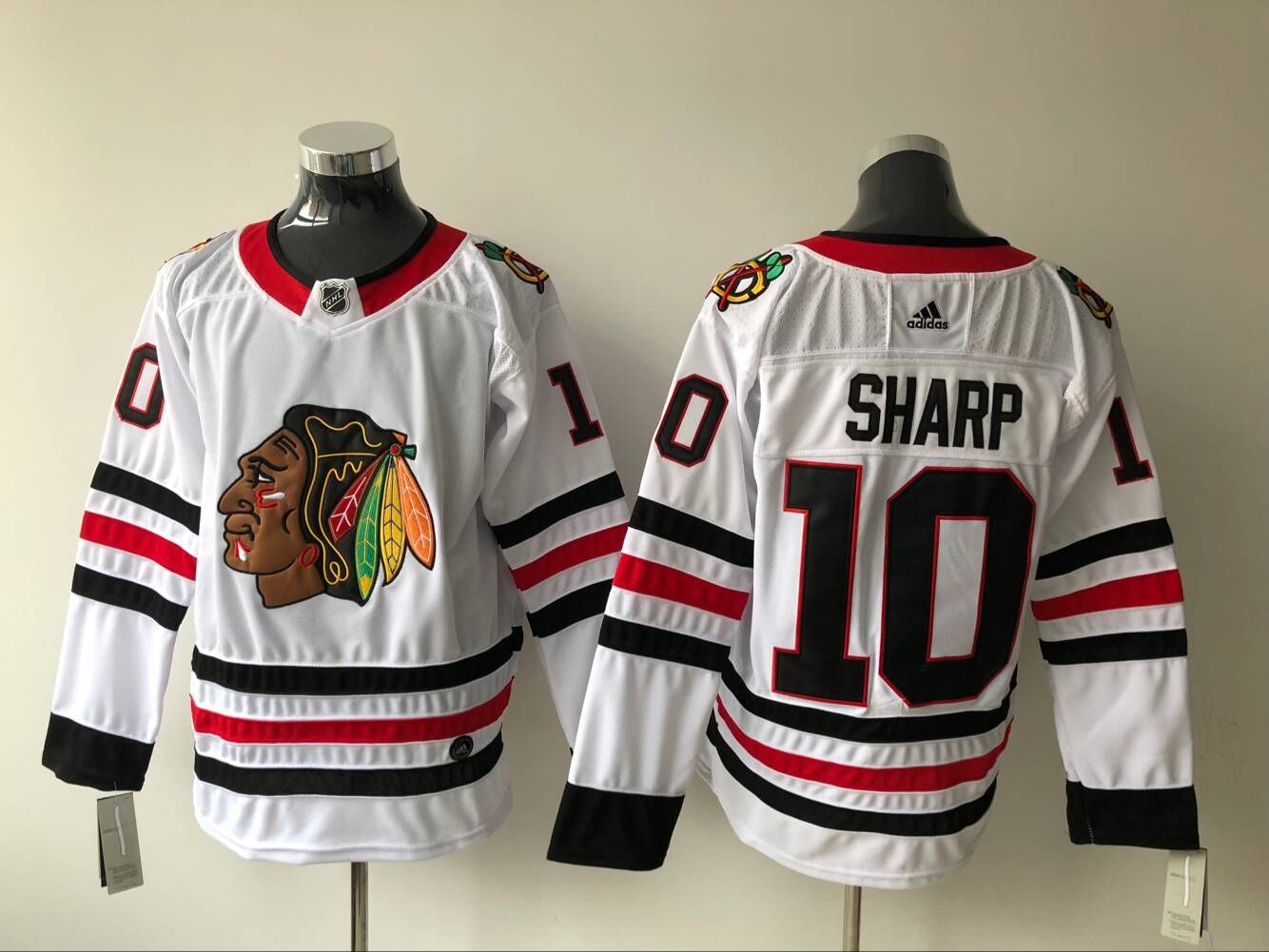 Men's Chicago Blackhawks Patrick Sharp #10 White Breakaway Player Jerseys