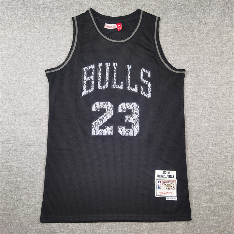 Men's Chicago Bulls Michael Jordan #23 Black 1997/98 Hardwood Classics Authentic Jerseys
