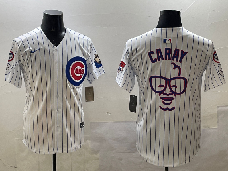 Men's Chicago Cubs Harry Caray White Replica Player Jerseys