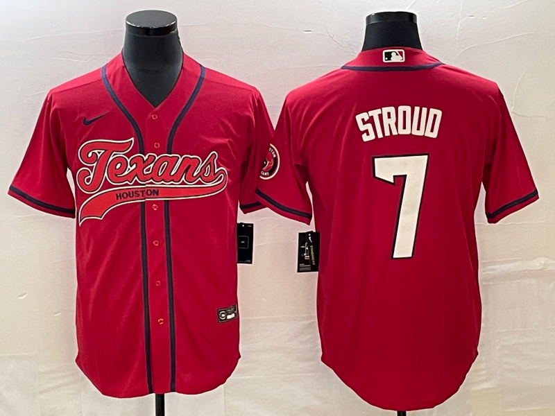 Men's Houston Texans C.J. Stroud #7 Red Game Jerseys Joint Edition