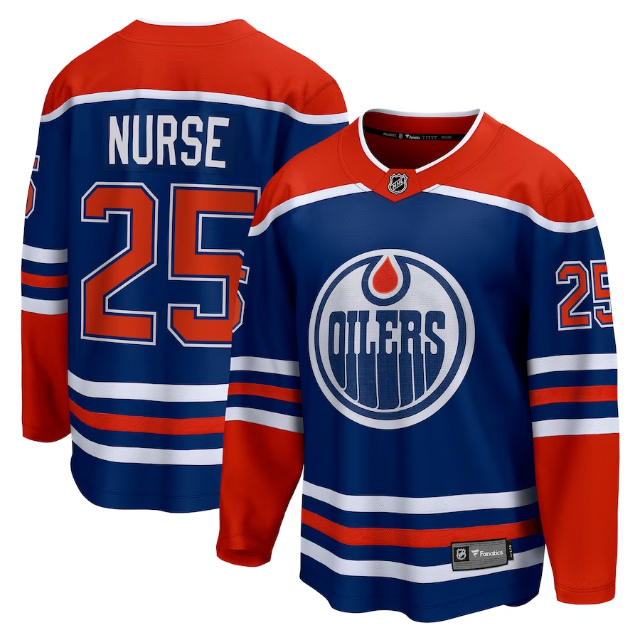 Men's Edmonton Oilers Darnell Nurse #25 Royal Home Breakaway Player Jerseys