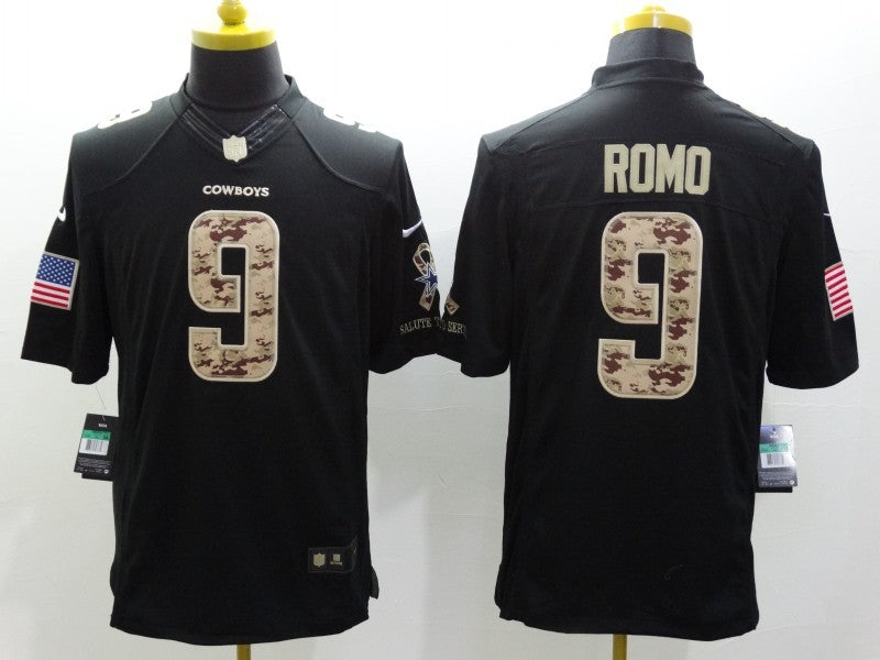 Men's Dallas Cowboys Tony Romo #9 Black Game Player Jerseys
