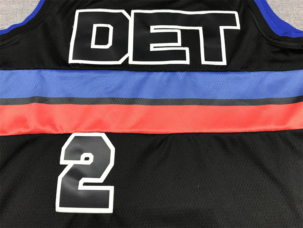 Men's Detroit Pistons Cade Cunningham #2 Black 2022/23 Fast Break Player Jerseys - Statement Edition