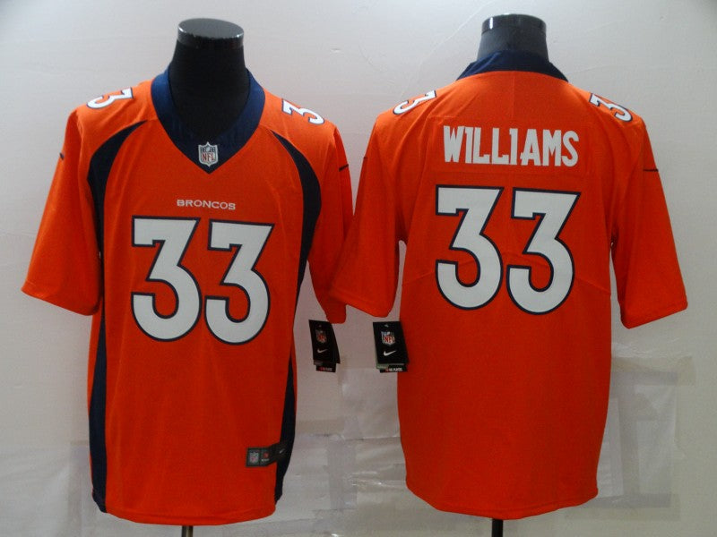 Men's Denver Broncos Javonte Williams #33 Orange Game Jerseys