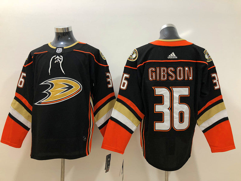 Men's Anaheim Ducks John Gibson #36 Black Breakaway Player Jerseys